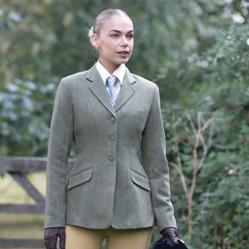 Equetech Thornborough Classic Tweed Riding Jacket in Green-4