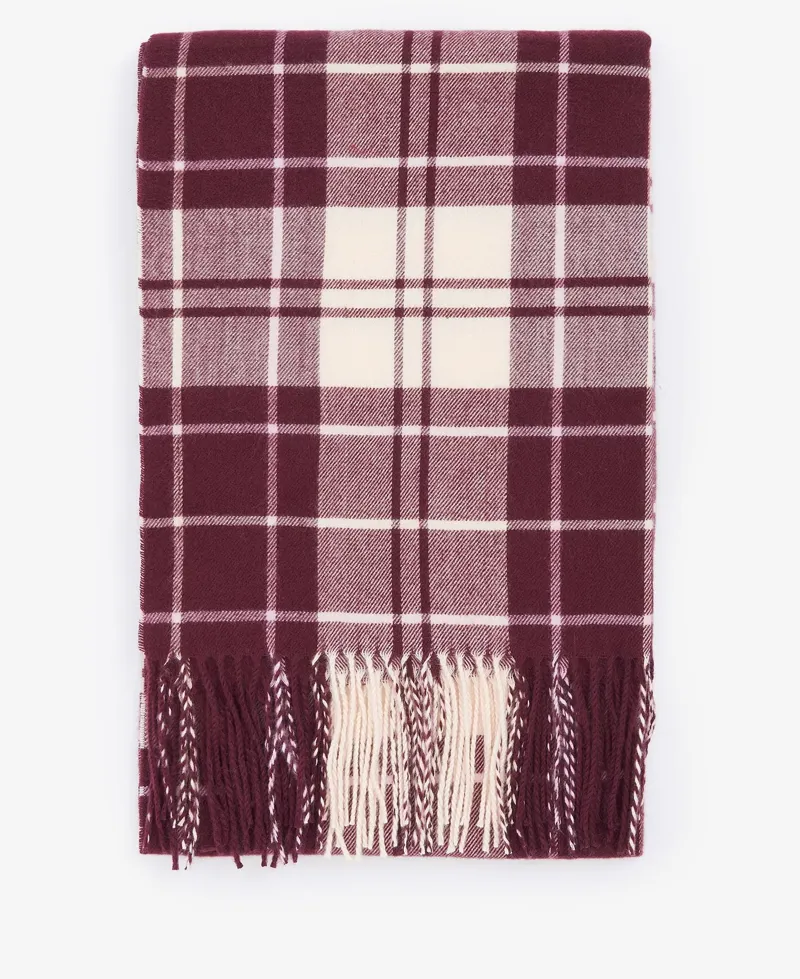 Barbour Hailes Tartan Scarf in Cabernet-1