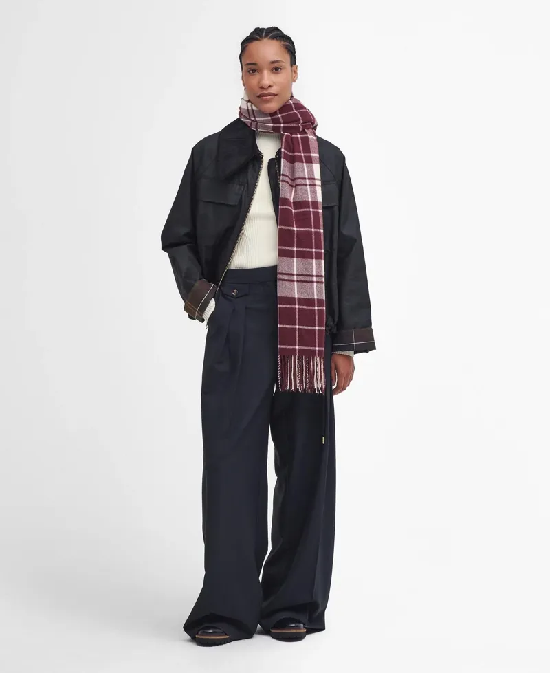 Barbour Hailes Tartan Scarf in Cabernet-3