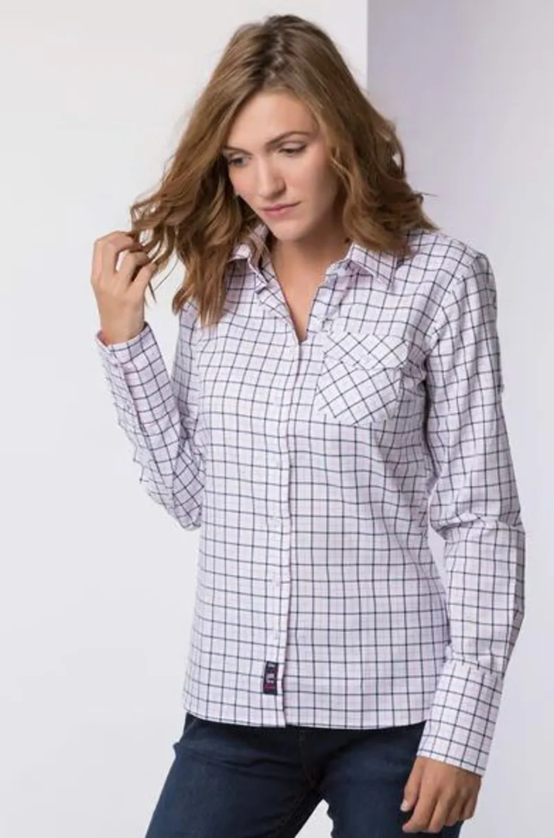 Rydale Hannah Country Check Shirt in Ellie Navy-1