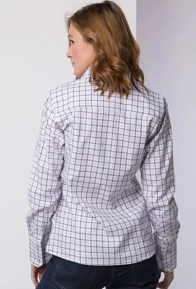 Rydale Hannah Country Check Shirt in Ellie Navy-2