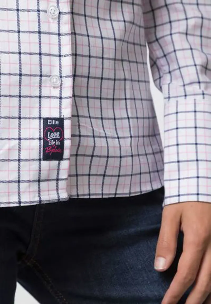 Rydale Hannah Country Check Shirt in Ellie Navy-3