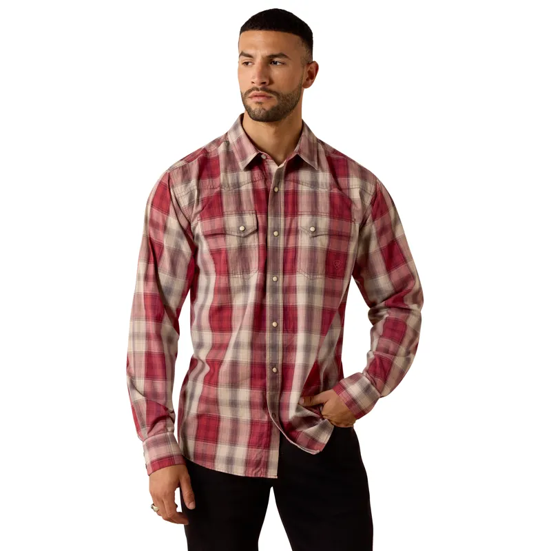 Ariat Retro Hawthorne Western Shirt in Brick Red Plaid