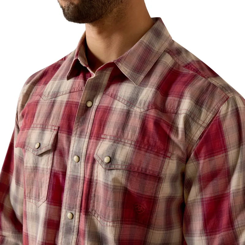 Ariat Retro Hawthorne Western Shirt in Brick Red Plaid-1