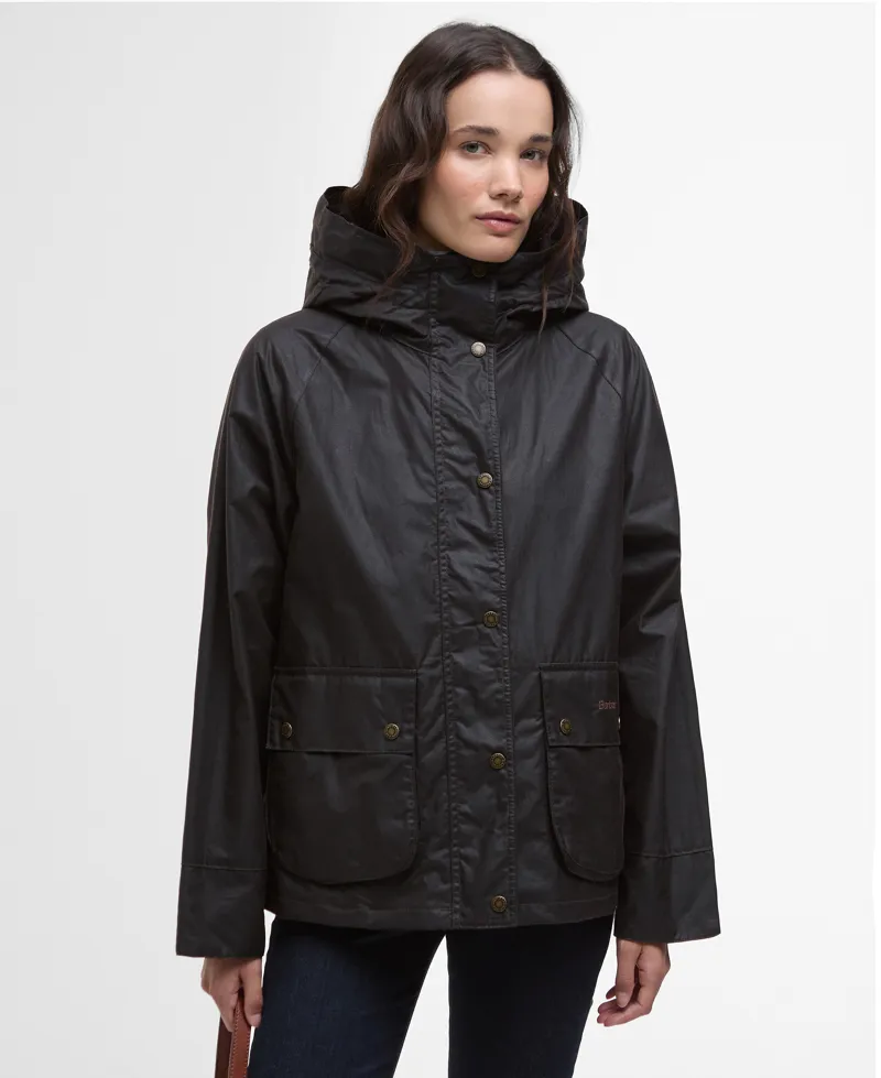 Barbour Hollies Wax Jacket in Rustic-1