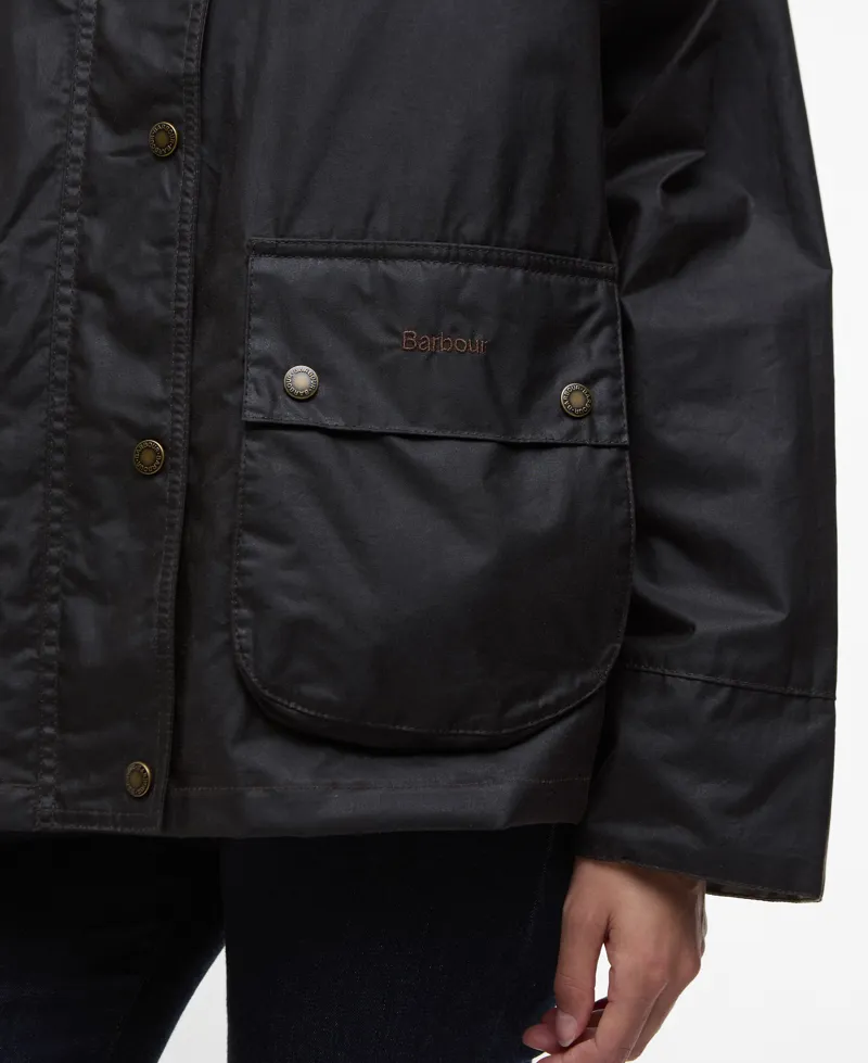 Barbour Hollies Wax Jacket in Rustic-6