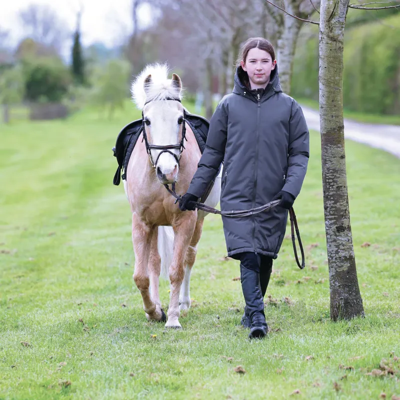 Equetech Junior Reversible Shield Waterproof Padded Coat Grey/Black-1