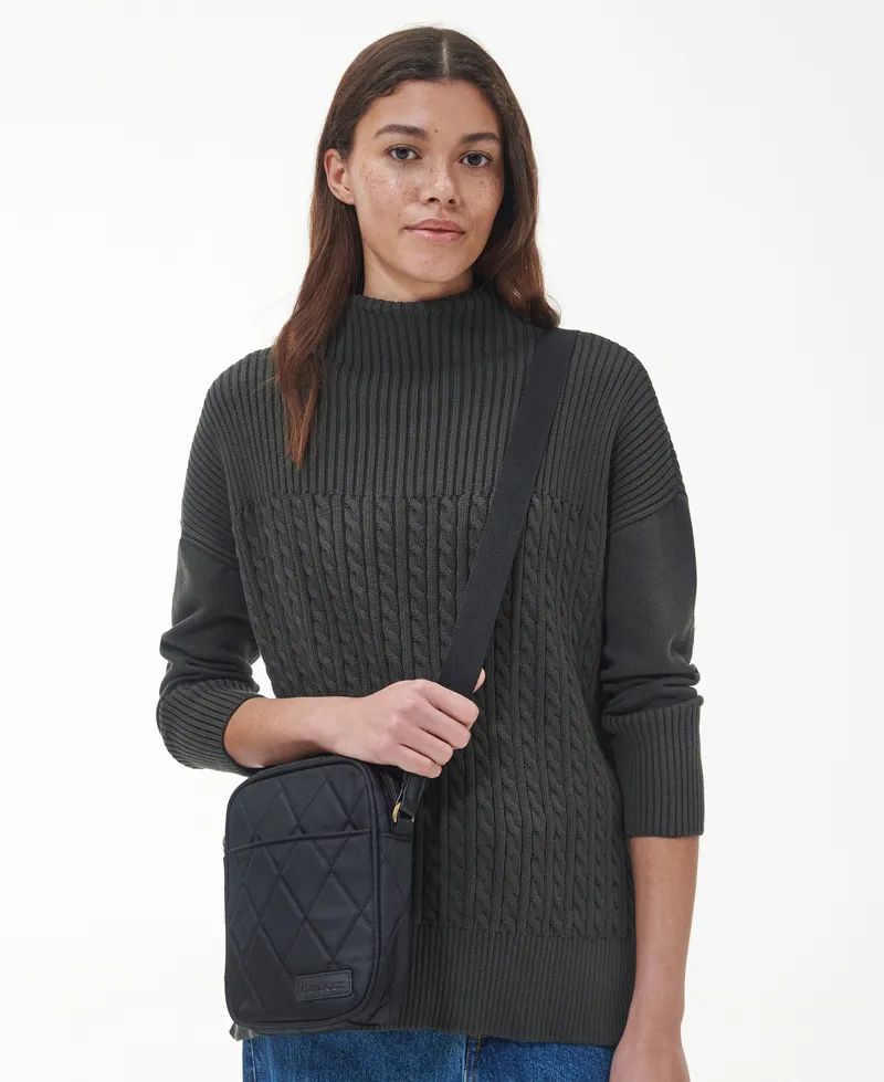Barbour Quilted Crossbody Bag in Black-1