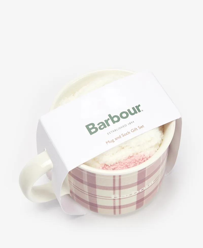 Barbour Mug and Sock Set in Dewberry