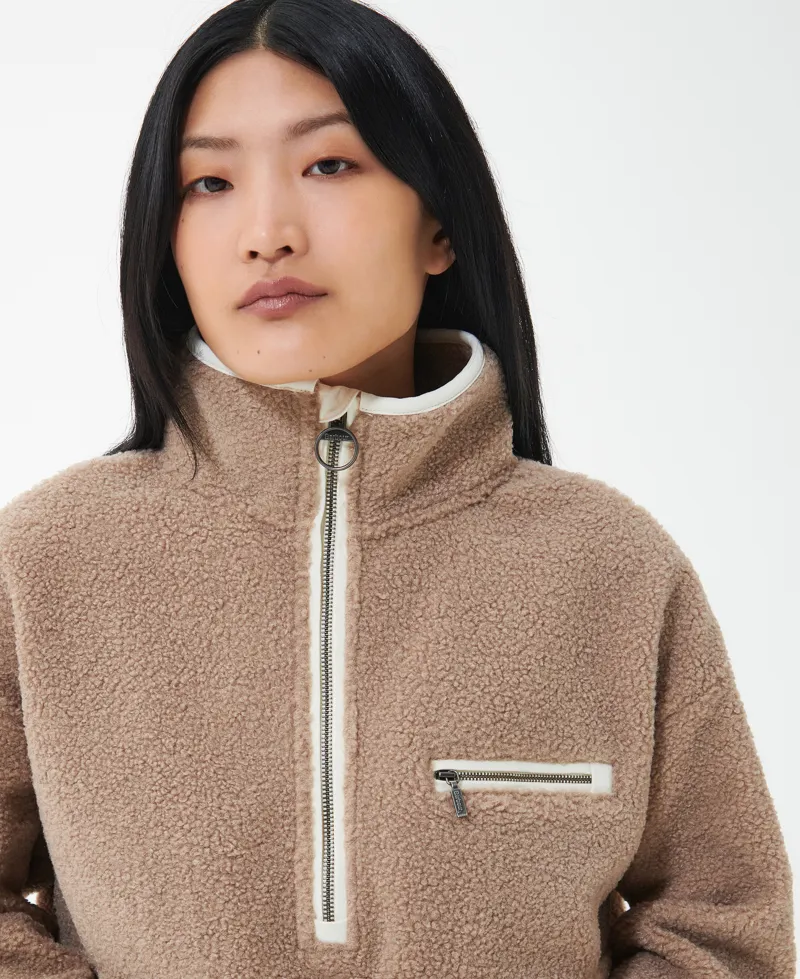 Barbour Mersea Overlayer Fleece in Light Trench-4