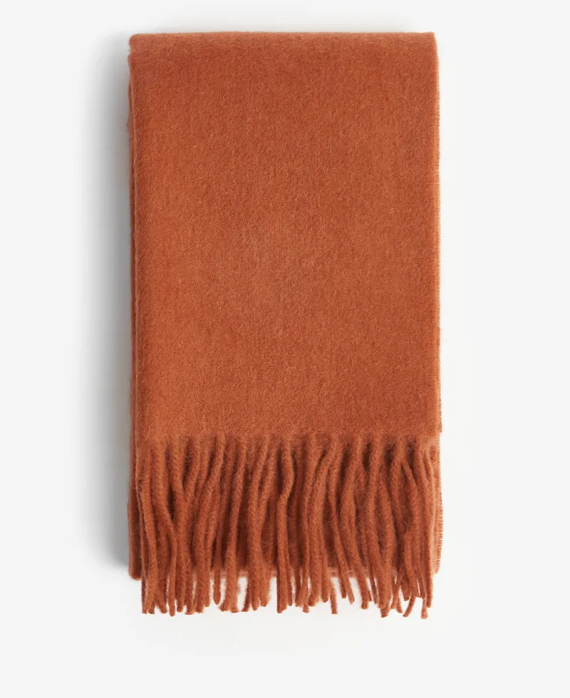 Barbour Lambswool Scarf in Warm Ginger-1