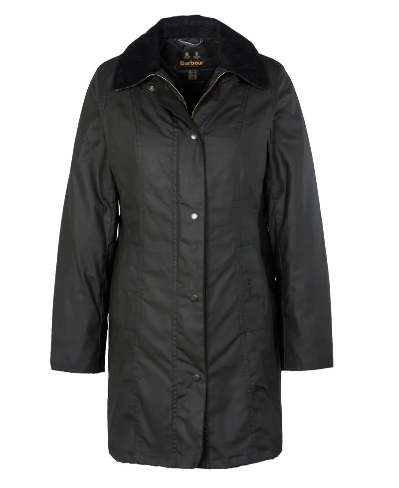 Barbour Ladies Belsay Wax Jacket in Black