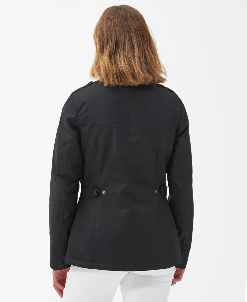 Barbour Winter Defence Wax Jacket in Black-3