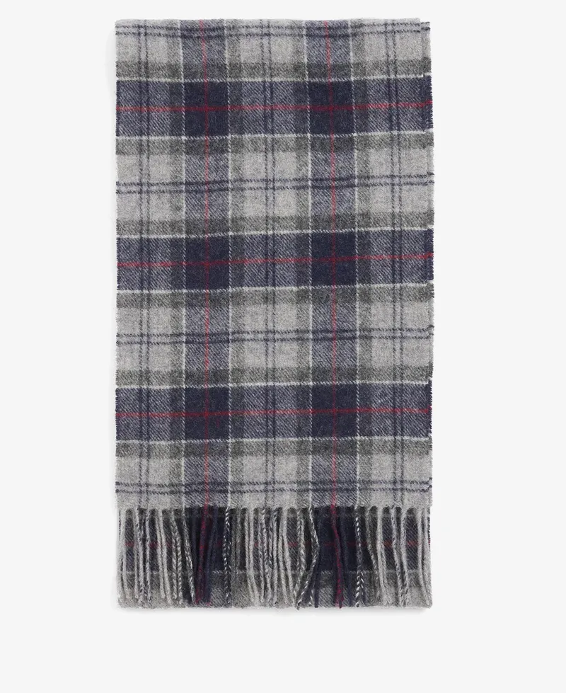 Barbour Tartan Lambswool Scarf in Blue Granite-1