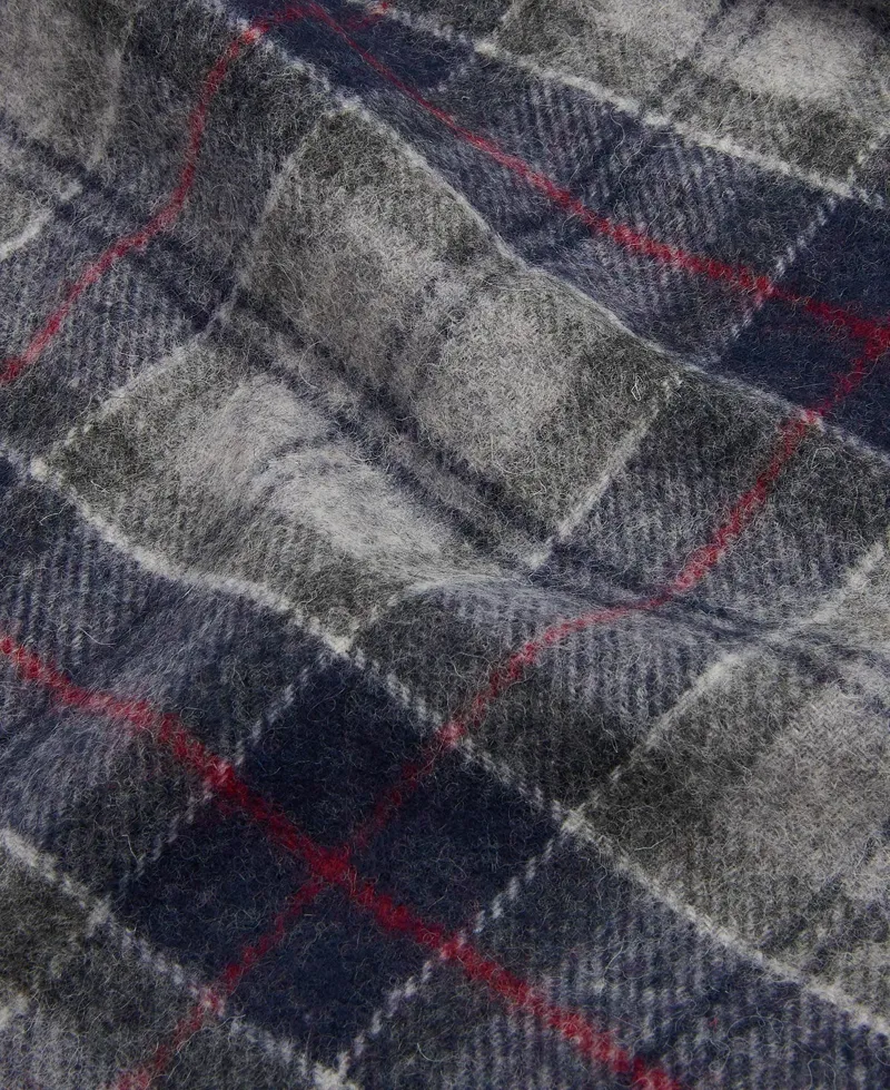 Barbour Tartan Lambswool Scarf in Blue Granite-2