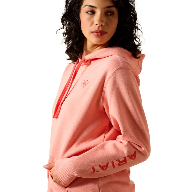 Ariat Logo 2.0 Hoodie in Peach Amber Heather-2