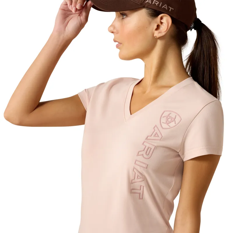 Ariat Vertical Logo T-shirt in Sepia Rose-1