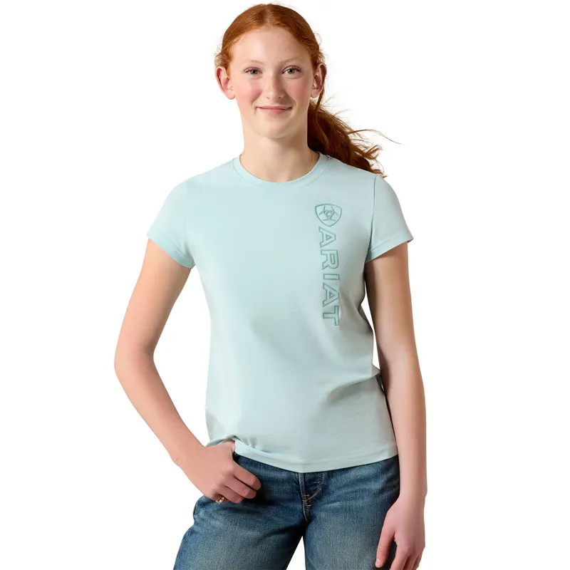 Ariat Youth Vertical Logo T-shirt in Starlight Blue