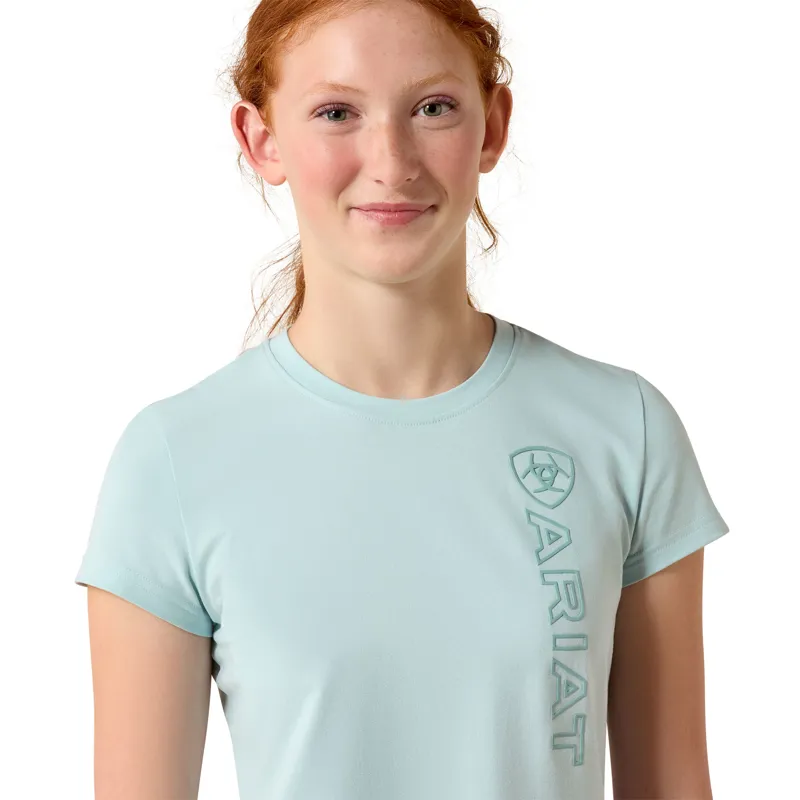 Ariat Youth Vertical Logo T-shirt in Starlight Blue-1