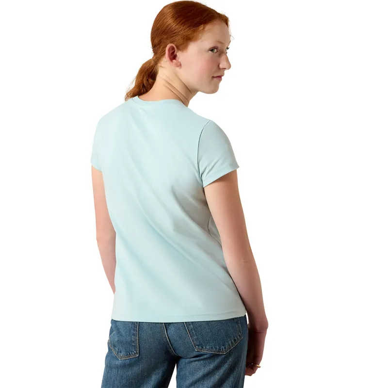 Ariat Youth Vertical Logo T-shirt in Starlight Blue-3