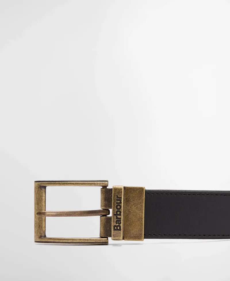 Barbour Reversible Belt in Black/Classic Tartan-1