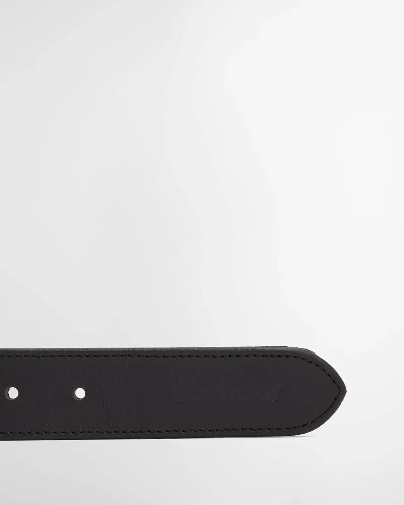 Barbour Reversible Belt in Black/Classic Tartan-2