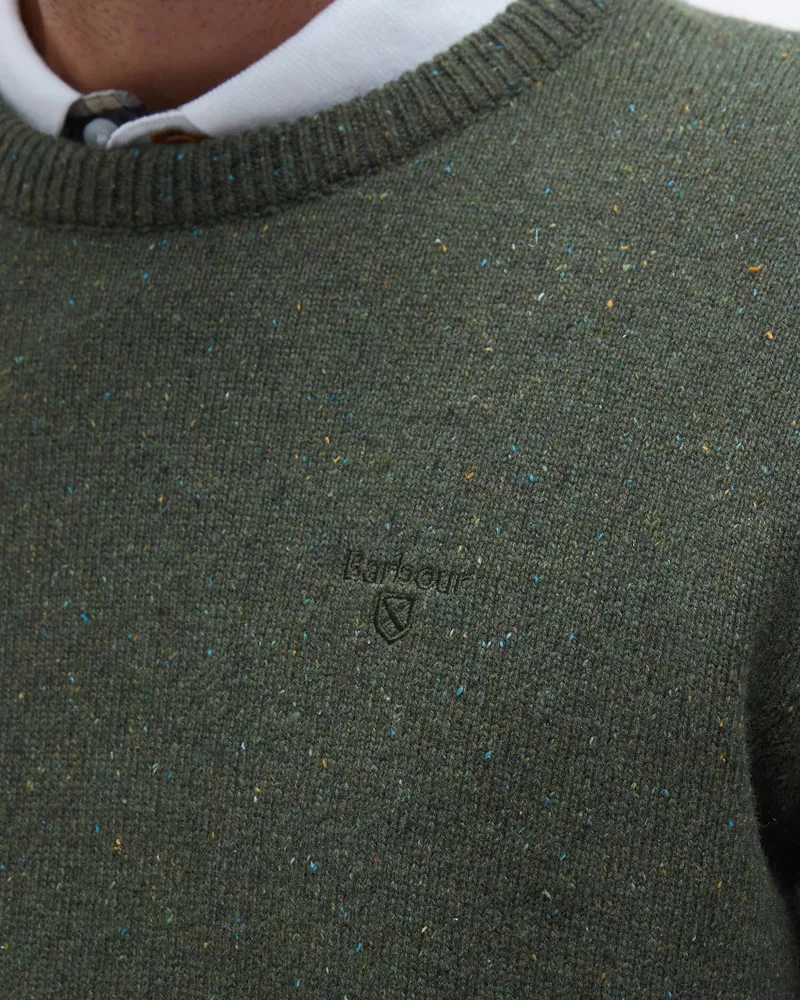 Barbour Essential Tisbury Crew Neck Jumper in Forest-5
