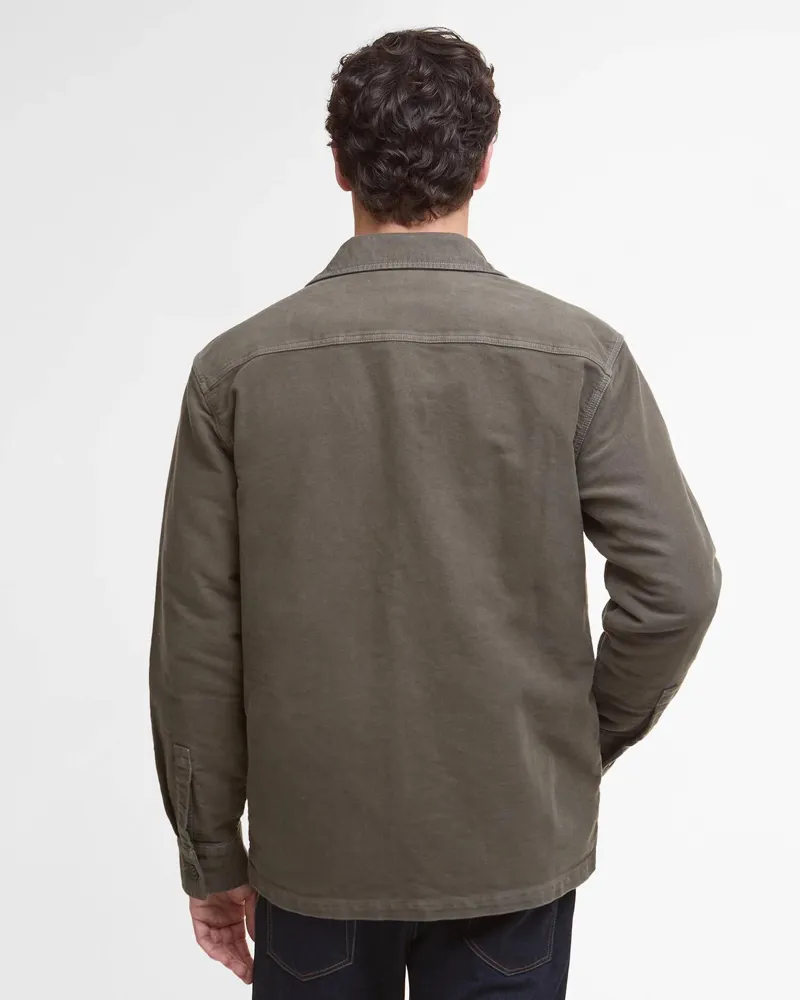 Barbour Moleskin Overshirt in Dark Olive-3