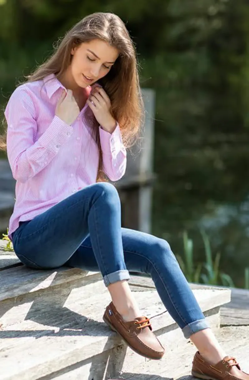 Rydale Hannah Striped Shirt in Matilda Pink-3