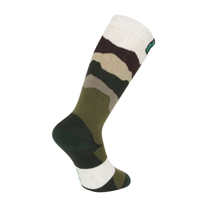 Ridgeline Merino Wool Full Length Socks in Olive Stripes-2