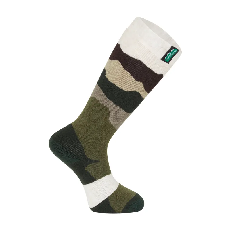 Ridgeline Merino Wool Full Length Socks in Olive Stripes-1