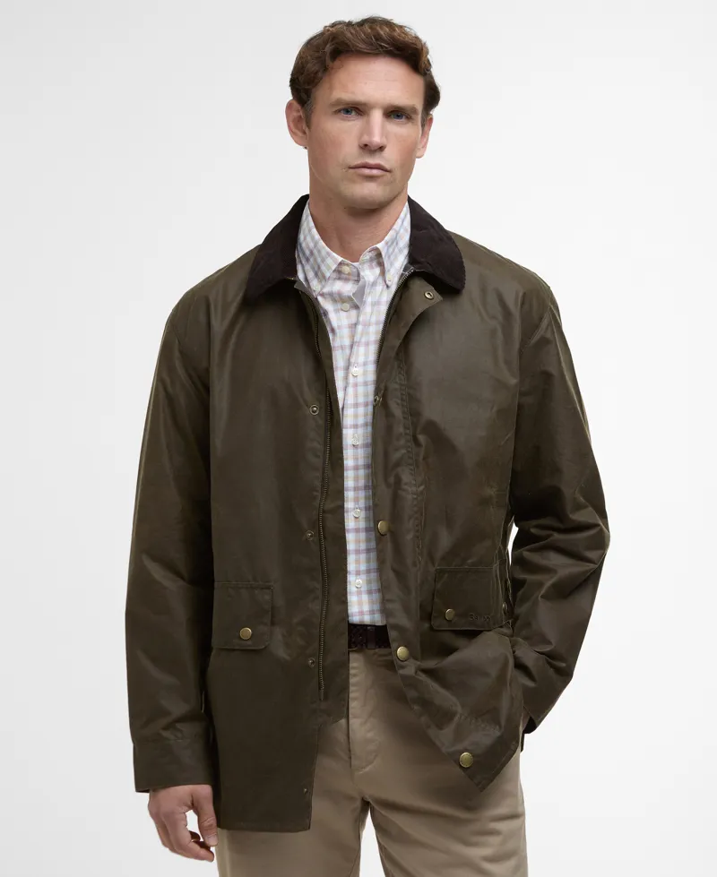 Barbour Lowick Wax Jacket in Beech-1