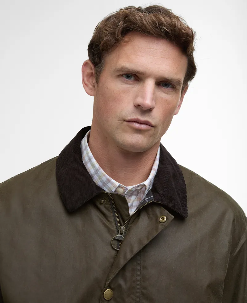 Barbour Lowick Wax Jacket in Beech-3