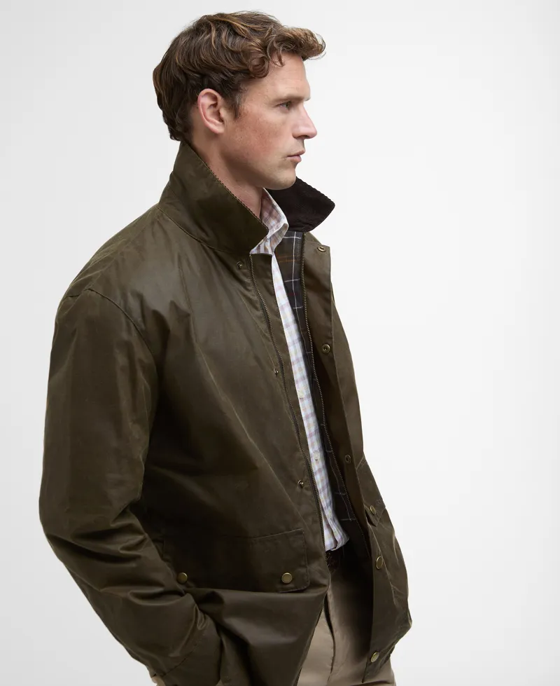 Barbour Lowick Wax Jacket in Beech-4