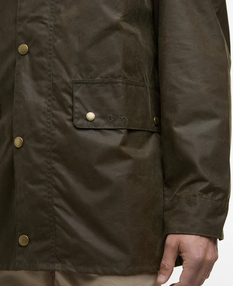 Barbour Lowick Wax Jacket in Beech-5