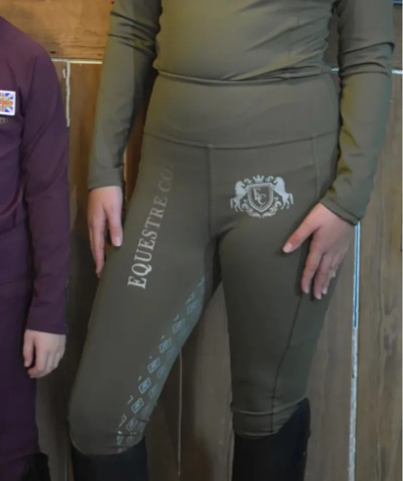 Equestre Co Nouveau Long Riding Tights in Olive