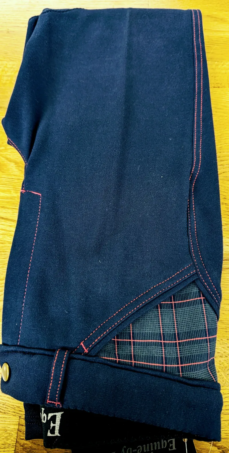 Equine-By-Design Ladies Yoke check Breech - Navy/Pink