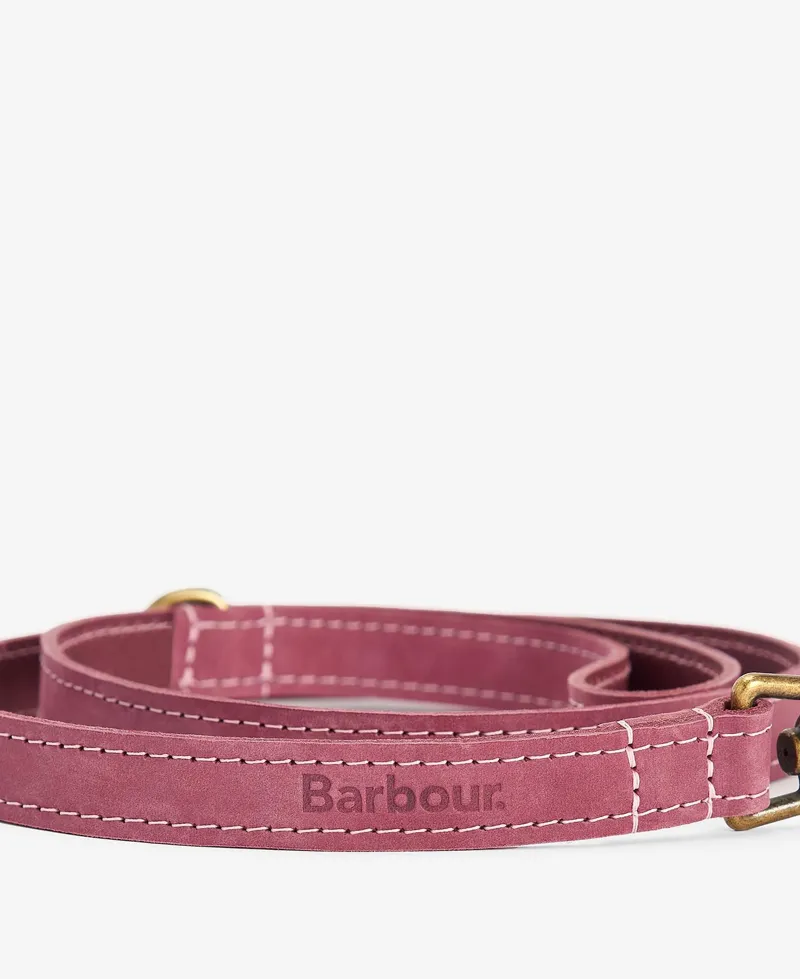 Barbour Leather Dog Lead in Pink