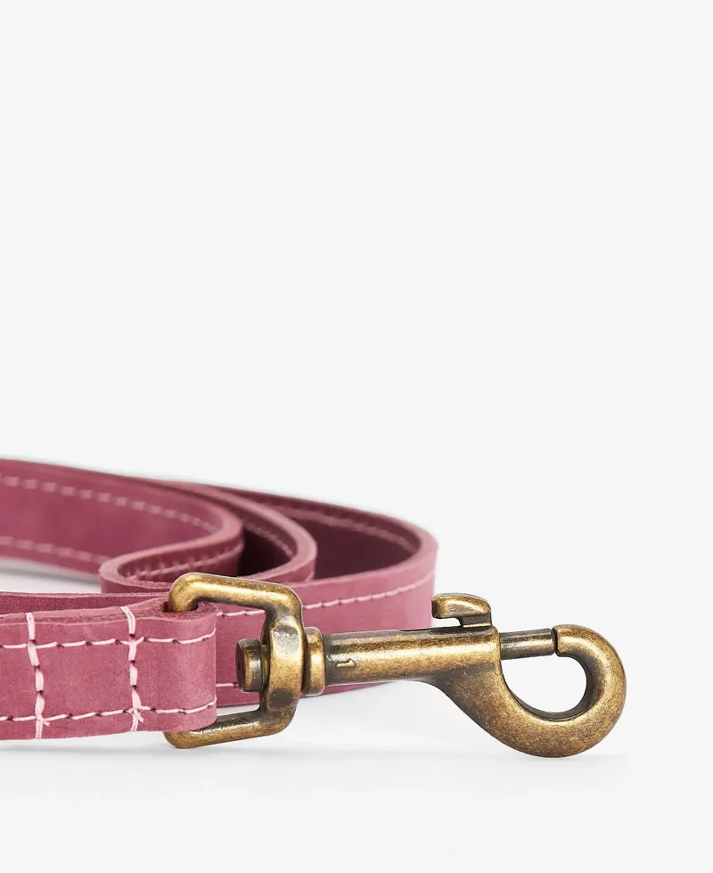 Barbour Leather Dog Lead in Pink-1