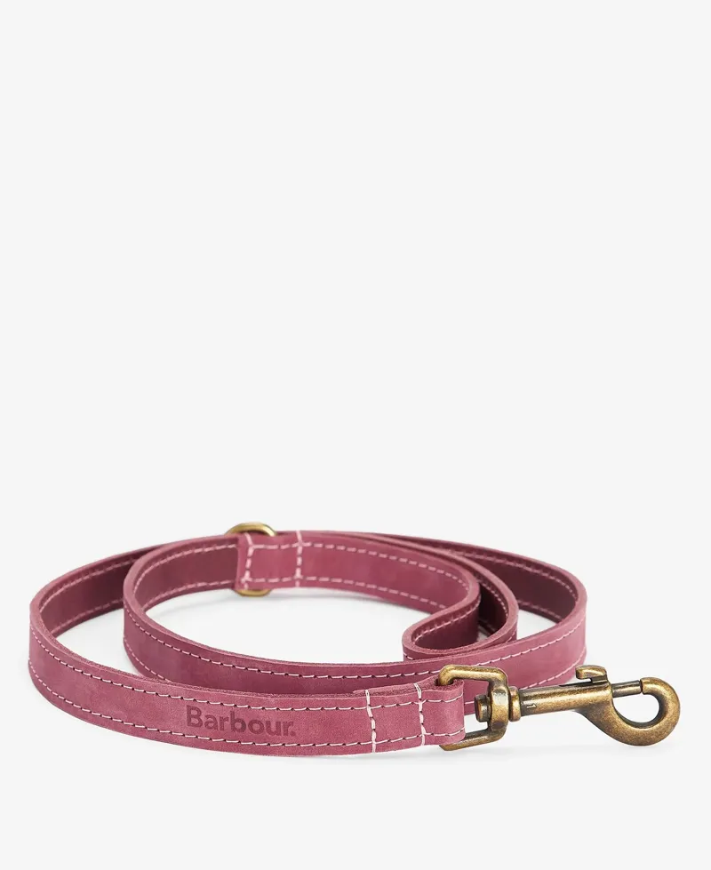 Barbour Leather Dog Lead in Pink-3