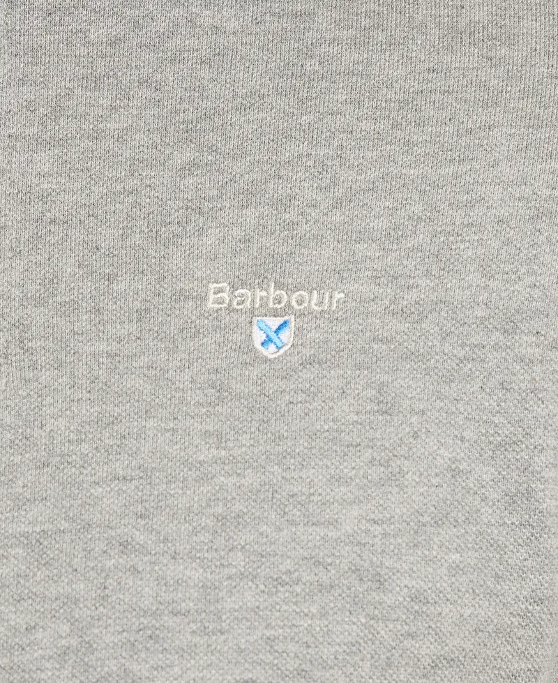 Barbour Tartan Pique Polo Shirt in Grey Marl-4