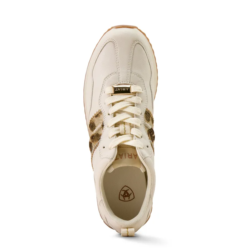 Ariat Ranch Runner Trainers in Bright Cream/Leopard-2