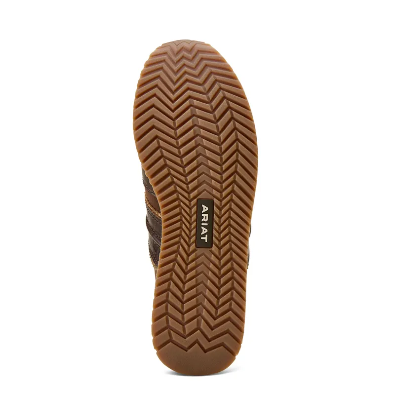 Ariat Ranch Runner Trainers in Aged Tan/Luxe Espresso Croc Print-4