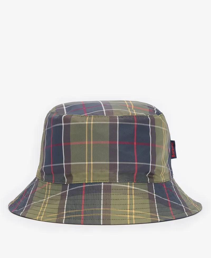 Barbour Hutton Reversible Bucket Hat in Classic Tartan and Navy-4