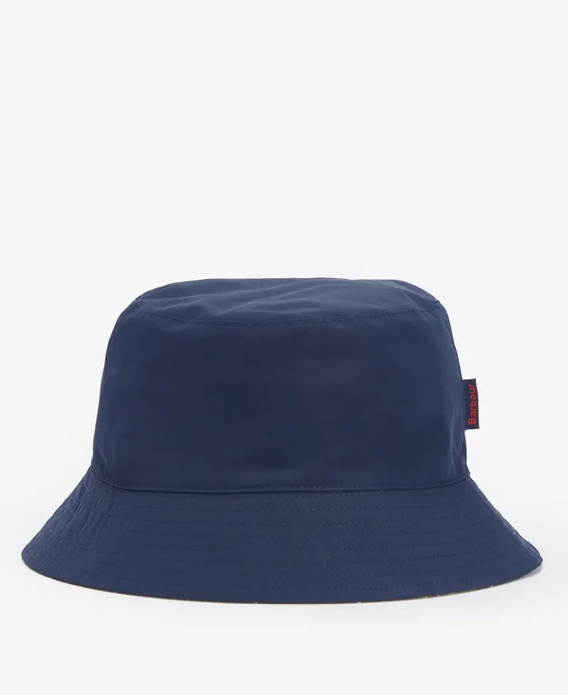 Barbour Hutton Reversible Bucket Hat in Classic Tartan and Navy-3