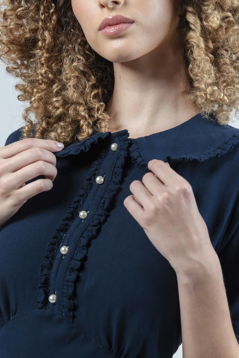 Hartwell SAMANTHA Navy Blue Dress-2