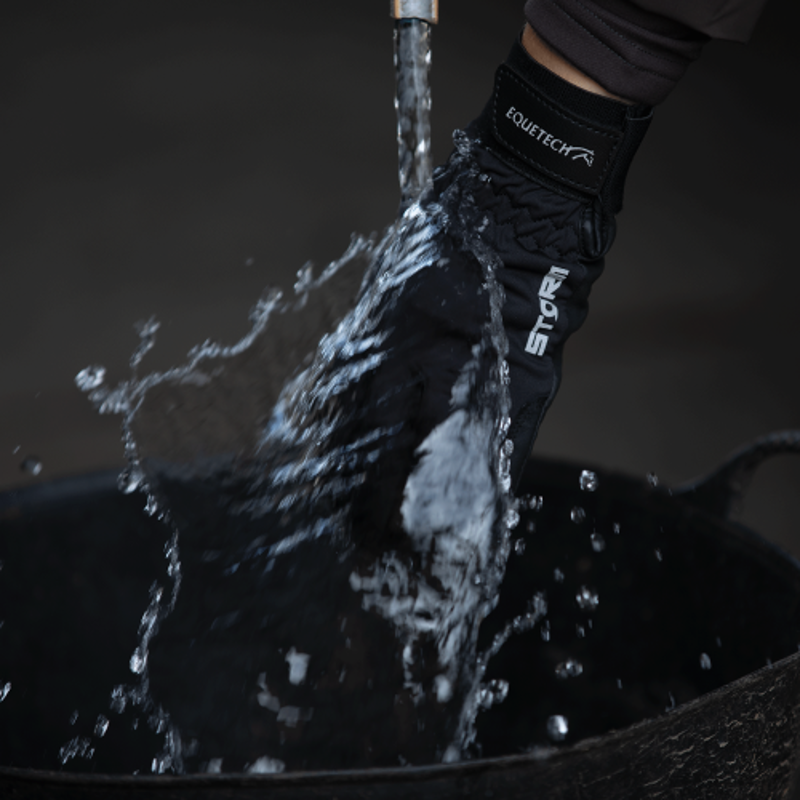 Equetech Storm Waterproof Riding Gloves in Black-3