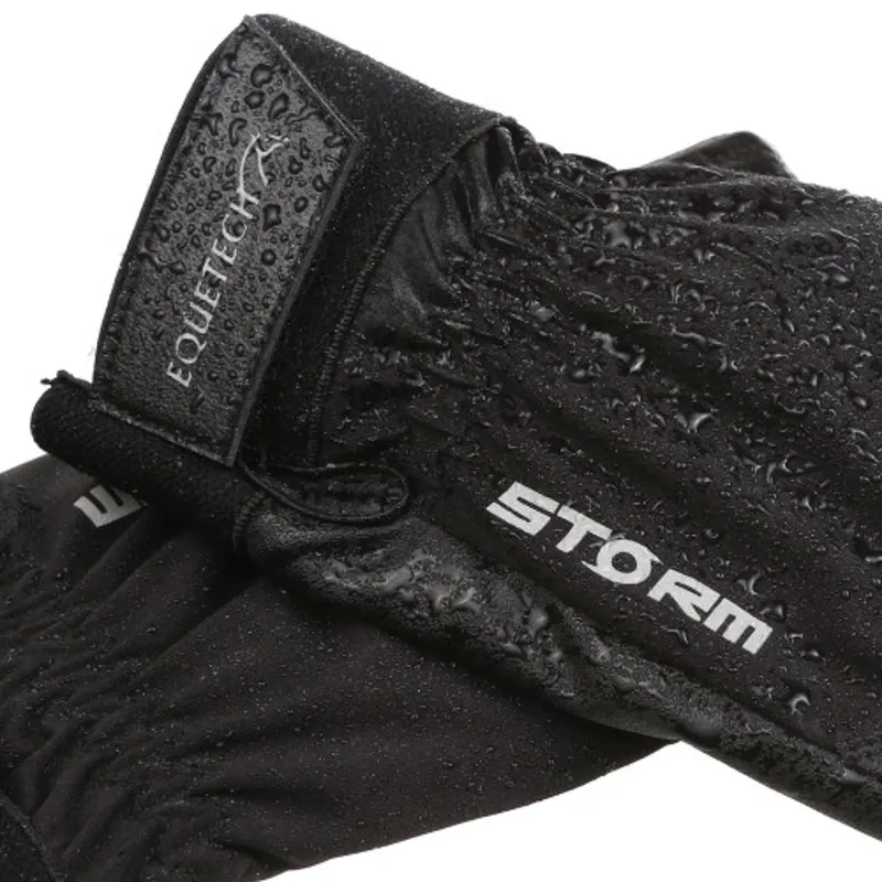Equetech Storm Waterproof Riding Gloves in Black-2
