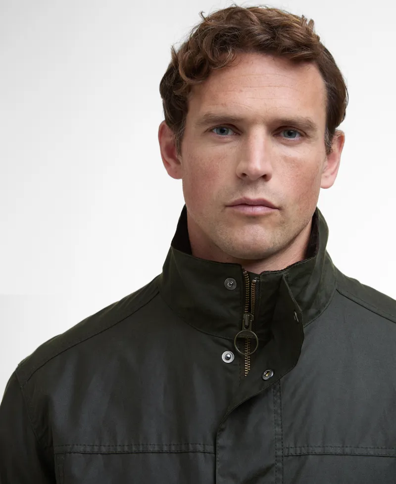 Barbour Sander Wax Jacket in Fern-5