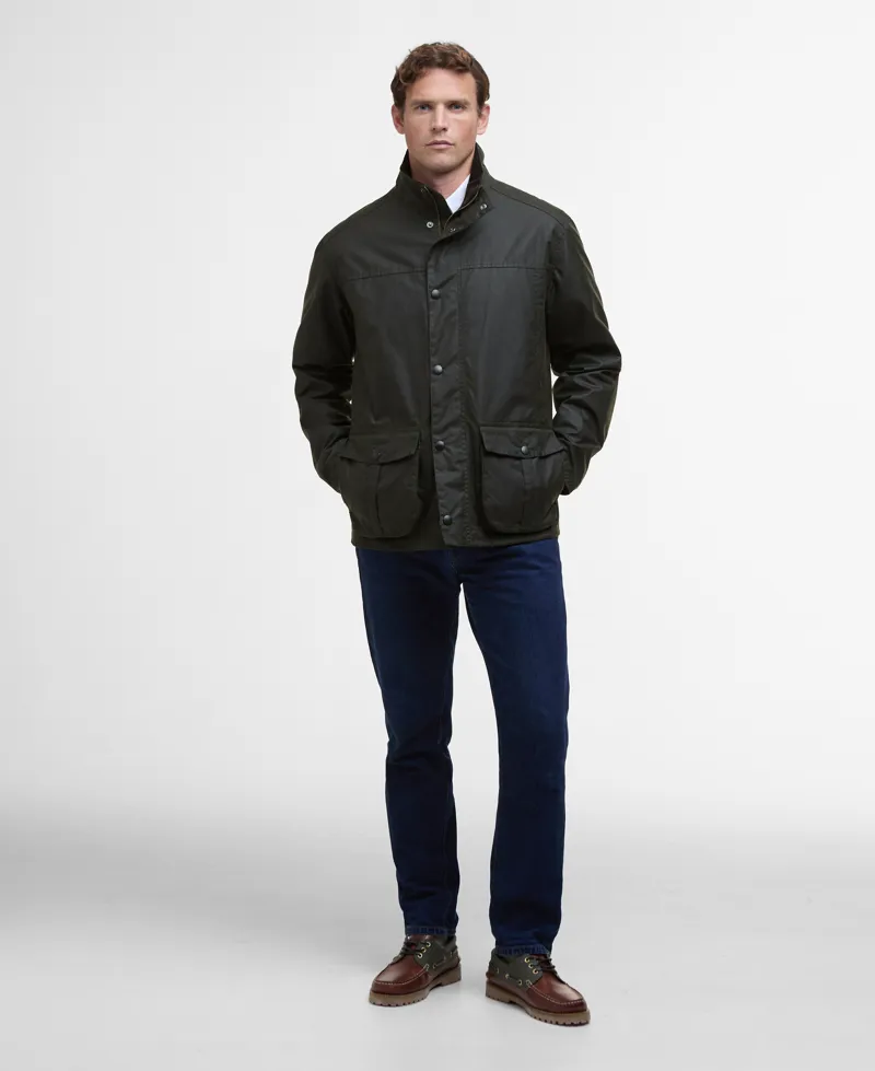 Barbour Sander Wax Jacket in Fern-2